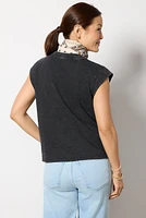 Teddy Washed V Neck Tee