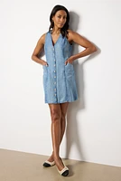 Denim Cinch Back Mini Dress
