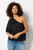 Nash Eyelet One Shoulder Top