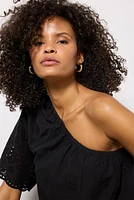 Nash Eyelet One Shoulder Top