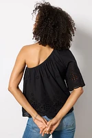 Nash Eyelet One Shoulder Top