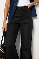 Joelle Stretch Linen Cropped Wide Leg