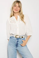Quarter Sleeve Crochet  Blouse
