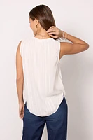 Sleeveless Shirred Neck Tank