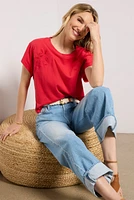 Everly Short Sleeve Cut Work Tee