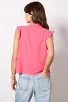 Ruffle Button Down