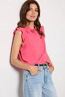 Ruffle Button Down