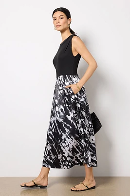 Azalea Mixed Media Midi Dress
