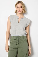 Sloane French Terry Split Neck Top
