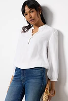 Button Front Textured Shirt