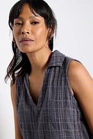 Textured Collar Tank