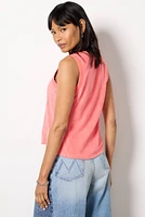 Split Neck Terry Tank