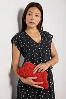 Textured V Neck Top