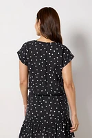 Textured V Neck Top