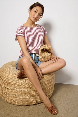 Molly Striped Boatneck Muscle Tee
