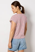 Molly Striped Boatneck Muscle Tee