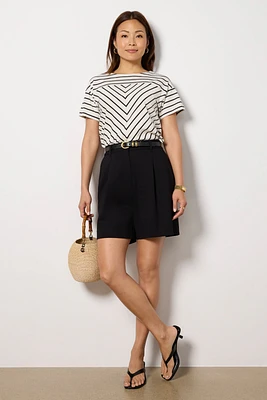 Caroline Chevron Half Sleeve Top
