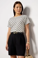 Caroline Chevron Half Sleeve Top