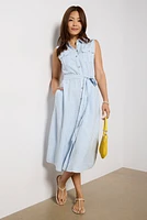Bowie Linen Button Front Shirt Dress
