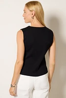 Bobbie Button Front Ribbed Vest
