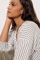 Stripe V Neck Blouse