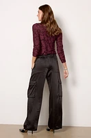 Satin Cargo Wide Leg