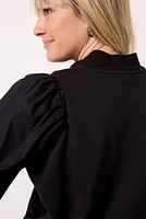 Jordan Zip Up Puff Sleeve Top