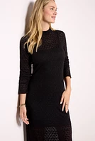 Mock Neck Lace Dress