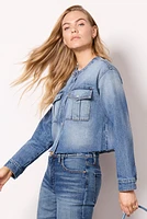 Kacey Collarless Denim Jacket