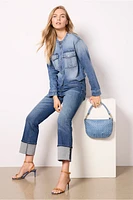 Kacey Collarless Denim Jacket