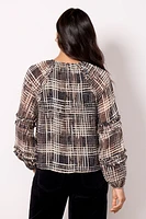Miley Plaid Chiffon Blouse