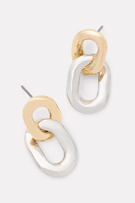 Ari Two Tone Link Earrings