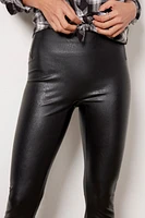 Leather Like Front Slit Legging