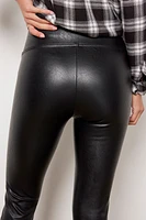 Leather Like Front Slit Legging