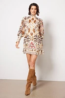 Palms Paradise Sand High Neck Mini Dress