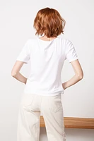 Josie V-Neck Ruched Tee