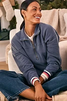 Stripe Rib Half Zip Pullover