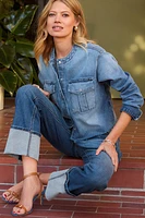Kacey Collarless Denim Jacket