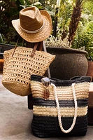 Salerno Stripe Raffia Tote