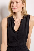 Ruffle Neck Wide Leg Jumpsuit