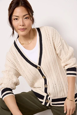 Sport Stripe Cardigan