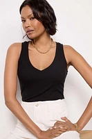 Ribbed V Slim Tank