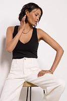 Ribbed V Slim Tank