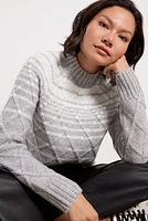 Leena Faded Criss Cross Mock Neck