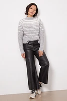 Leena Faded Criss Cross Mock Neck