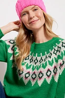 Crew Neck Fair Isle Pullover
