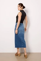 Slit Front Midi Skirt