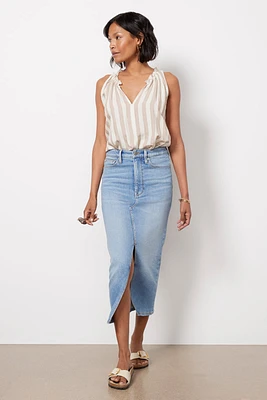 Slit Front Midi Skirt