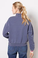 Stripe Rib Half Zip Pullover