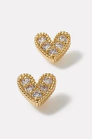 Lily Pave Heart Studs
